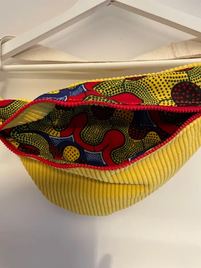 Sac banane jaune wax - photo numéro 2