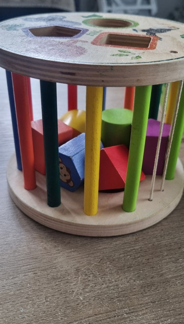 Tortue en bois à tirer avec jeu de formes - photo numéro 4