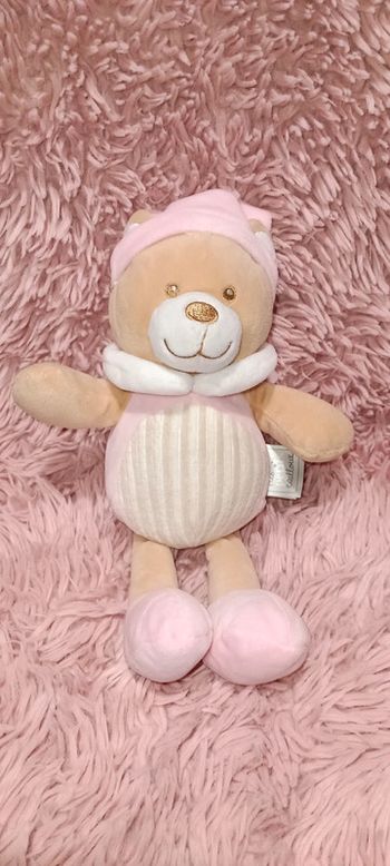 Doudou ours rose beige Mes petits cailloux