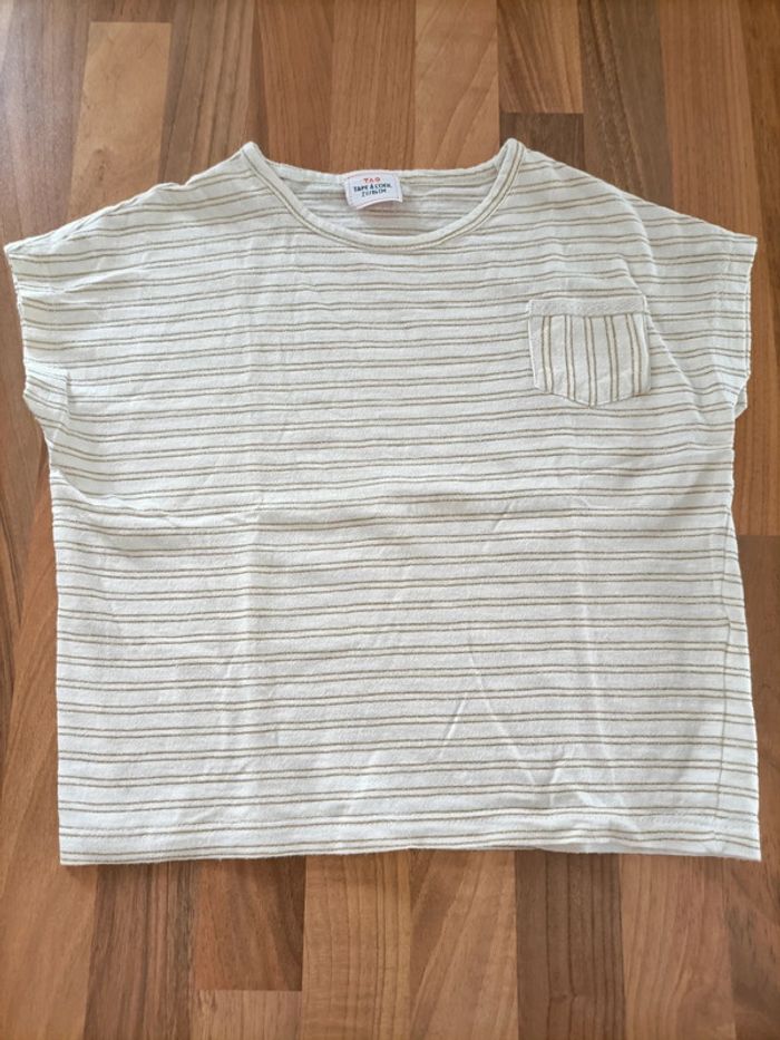 Tee-shirt crème et or tape à l'oeil 2 ans