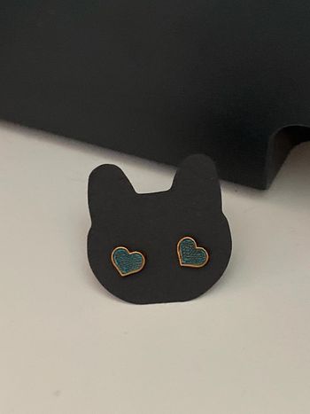 Boucles d’oreille fantaisie cœur chat papillon