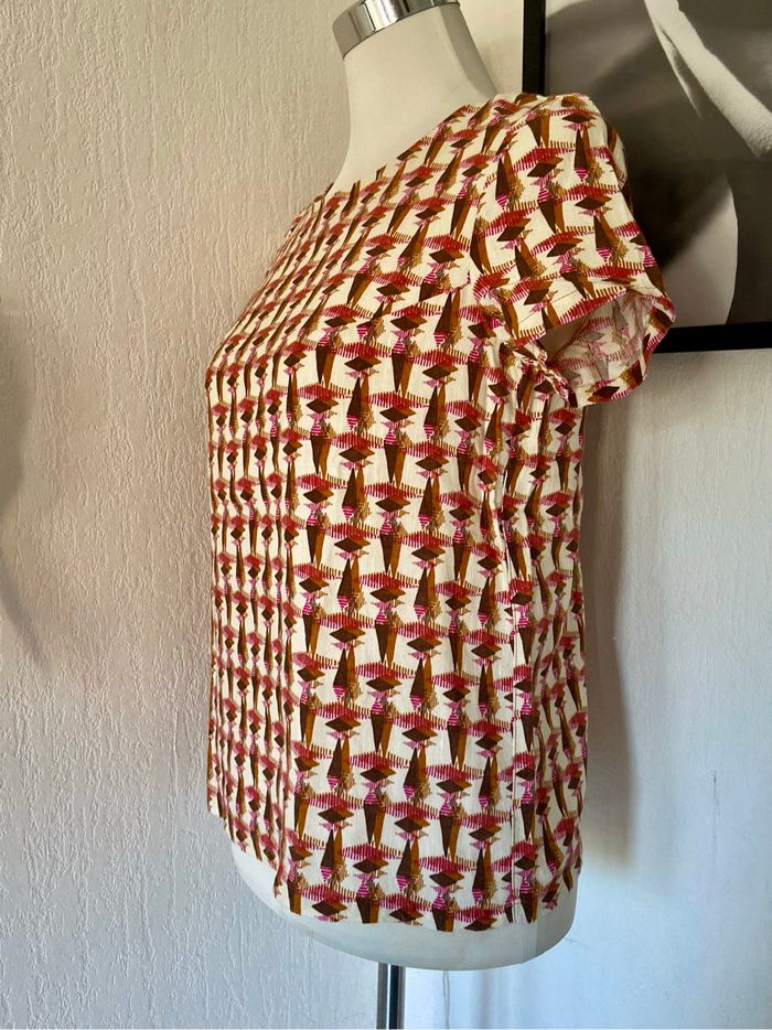 Blouse style wax T36 Promod contient du lin - photo numéro 4