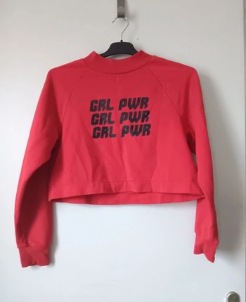 Sweat Crop Top Rouge Jennyfer - Taille XS