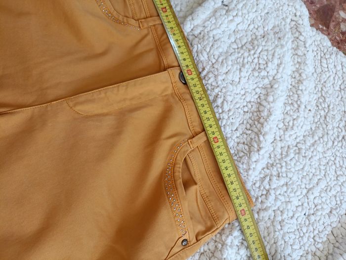 Pantalon jaune moutarde slim strass paillettes Armand Thierry Premium cute vintage old school - photo numéro 8