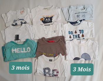 Lot 10 hauts manches longues 3 mois Garçon