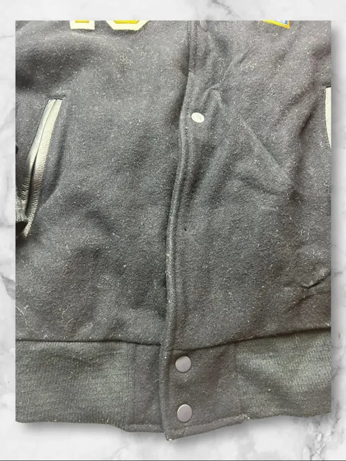 Veste Letterman Vintage Royals Canada Sportswear Noire Cuir et Laine Taille M - photo numéro 15