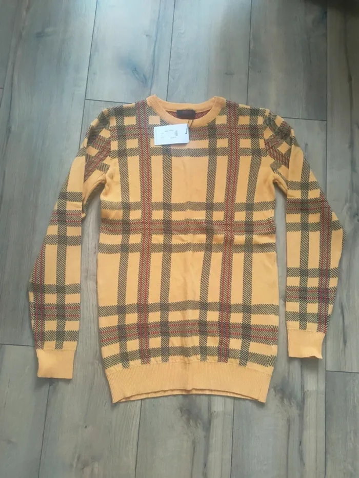 Pull jaune moutarde homme L Afaroz neuf