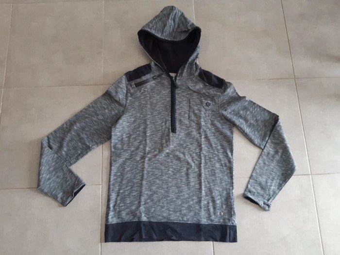 Sweat bleu marine Chiné Bonobo M avec capuche