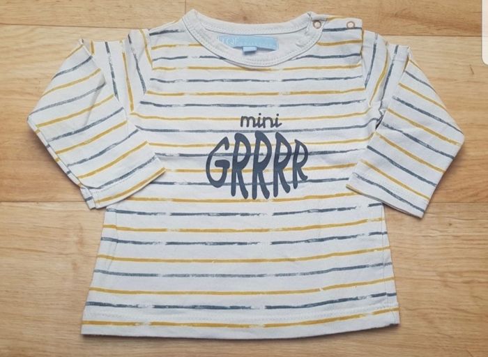 T-shirt manches longues ligné avec inscription