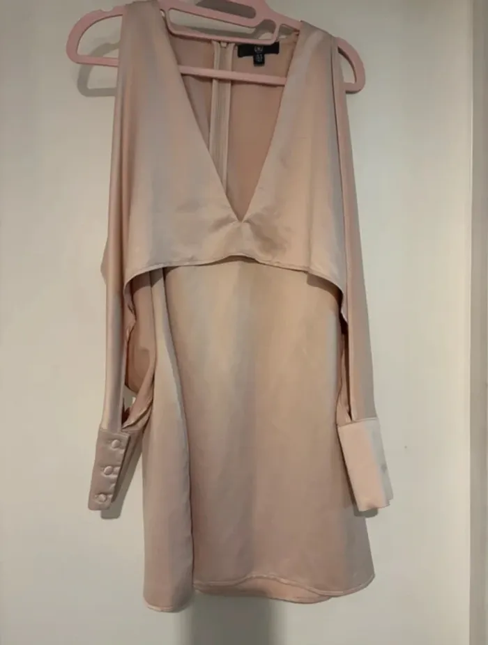 Robe courte nude satinée Missguided – Taille 38 - photo numéro 5