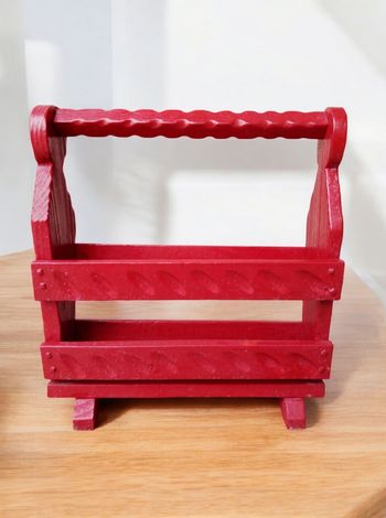 Porte revues vintage en bois massif