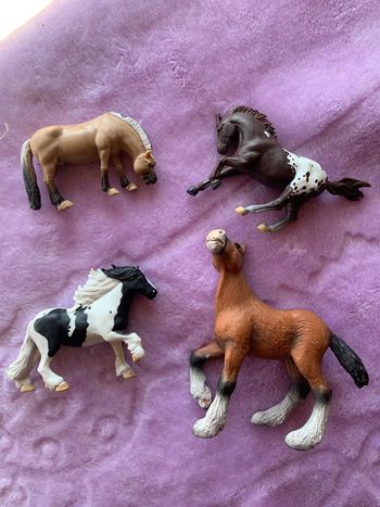 4 figurines chevaux collection panini et shire