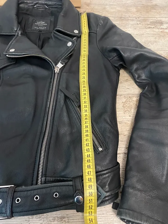 Perfecto en cuir véritable Zara - photo numéro 16