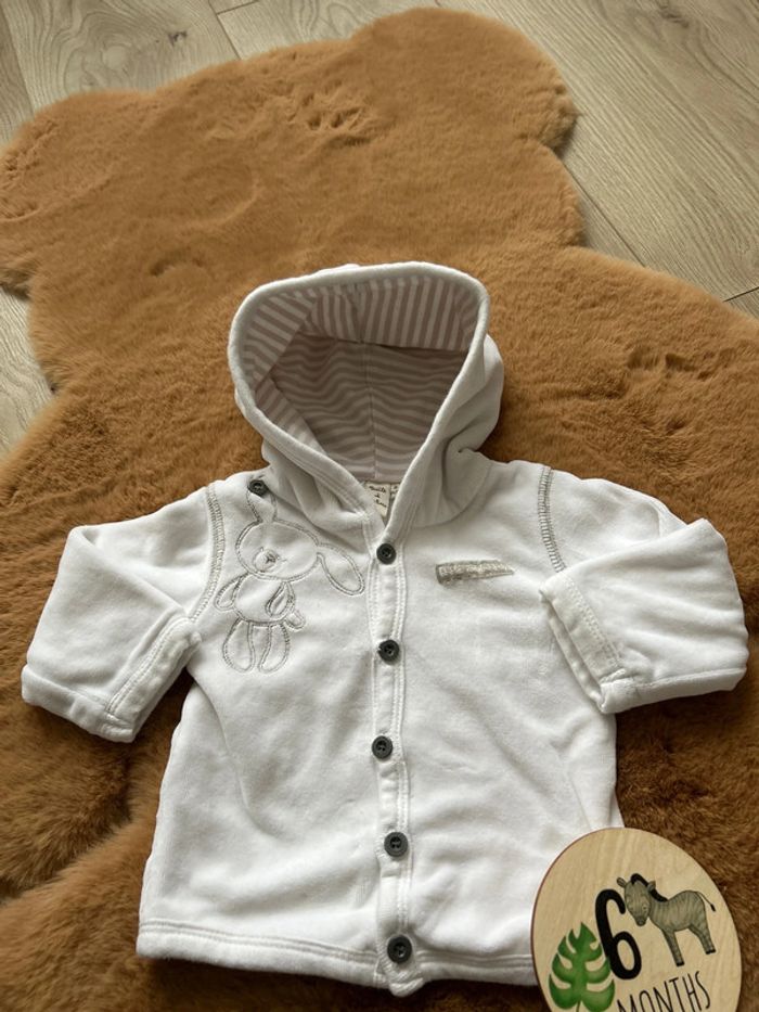 Gilet boutonné velours blanc - photo numéro 4
