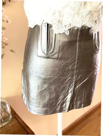 Jupe Zara gris métallisé XS