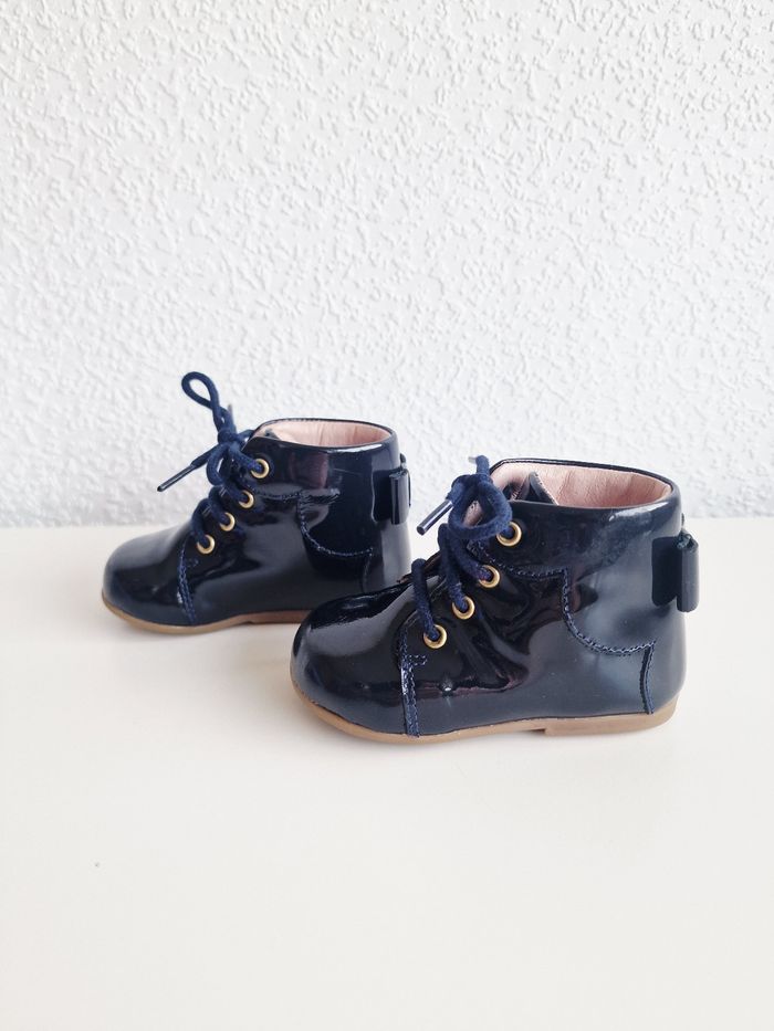 Jacadi - Bottillons en cuir vernis - Bleu marine - 19 - photo numéro 4