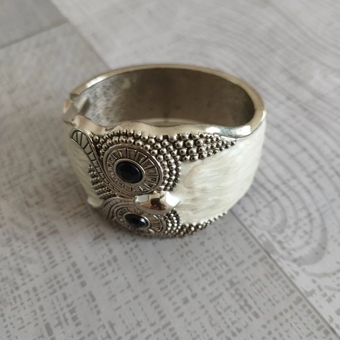 Superbe bracelet chouette acier et résine - photo numéro 2