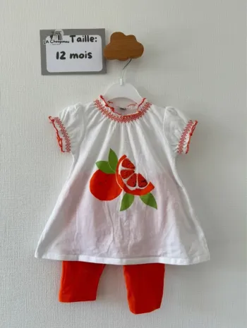 Ensemble orange - taille 12 mois 🌸