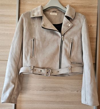 Veste/Blouson en suédine gris clair