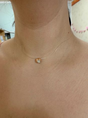 Collier Pendentif Invisible - Or rosé et Blanc