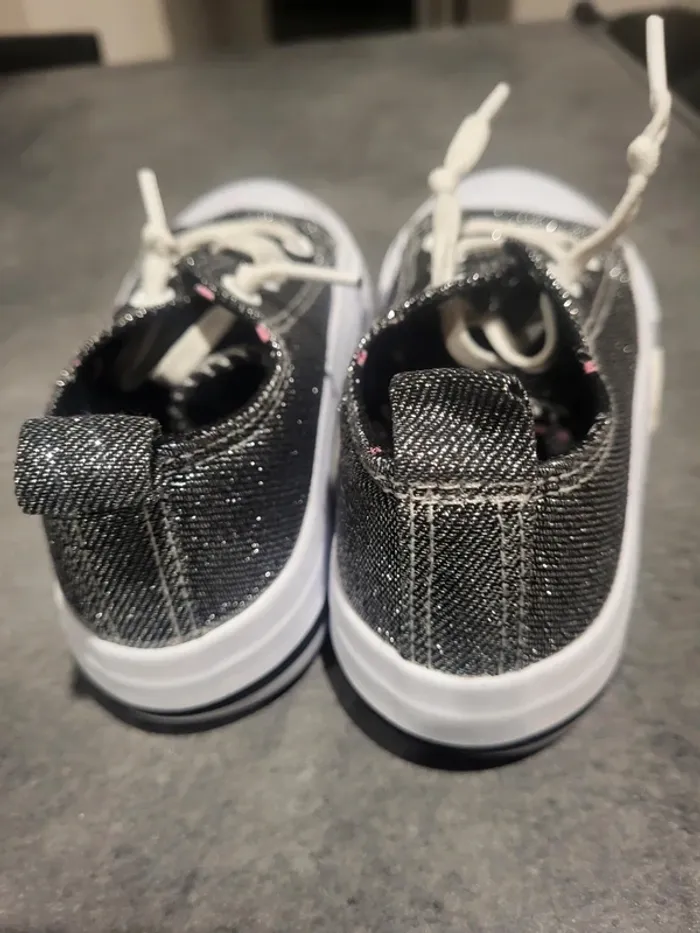 Basket fille à paillettes avec lacets élastiques - photo numéro 4