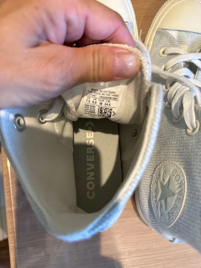 Jolies baskets hautes tissu bleu clair femme 38 - photo numéro 4