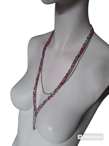 Collier necklace fantaisie chic perle long sautoir