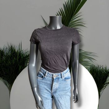 Tee shirt - courte manche - gris - lin