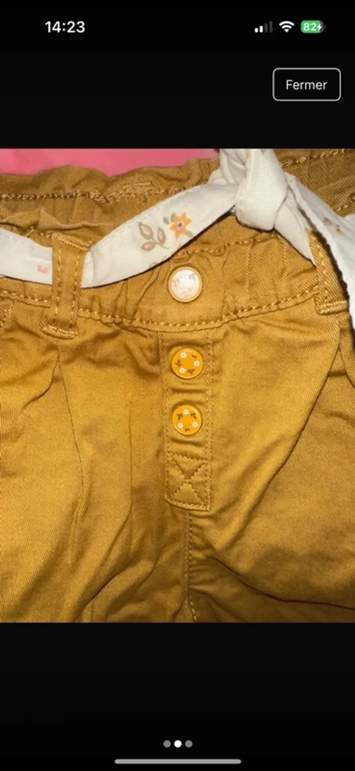 Pantalon fille couleur moutarde camel Sergent Major neuf - photo numéro 2