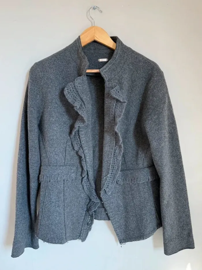 Veste en laine vintage grise Bruphils