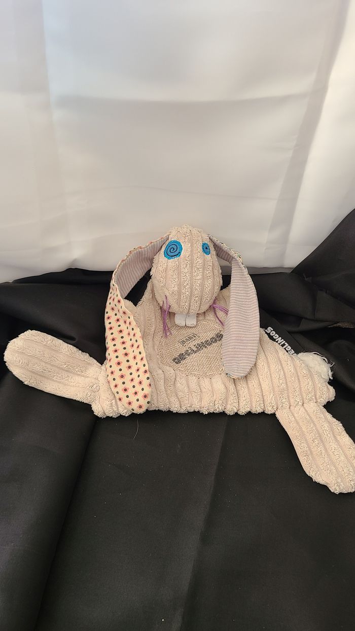 LES DEGLINGOS DOUDOU LAPIN LAPINOS PLAT ECRU - photo numéro 4
