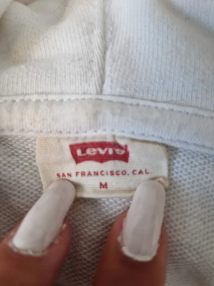 Sweat-shirt à capuche levi's blanc taille M - photo numéro 2