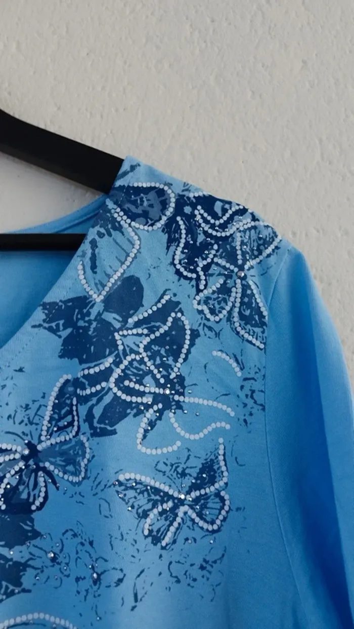 Tee-shirt bleu - M.Collection - taille 52 - photo numéro 2