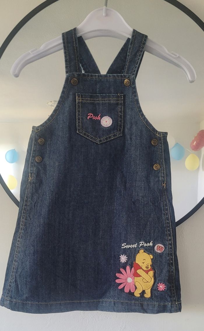 Robe salopette en jeans fille disney winnie ourson