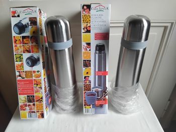 Lot 2 x Bouteille / Gourde Isotherme Inox - Neuves - Capacité 1L