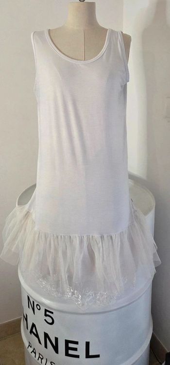 Fond de robe blanc tulle et dentelle Made in italy