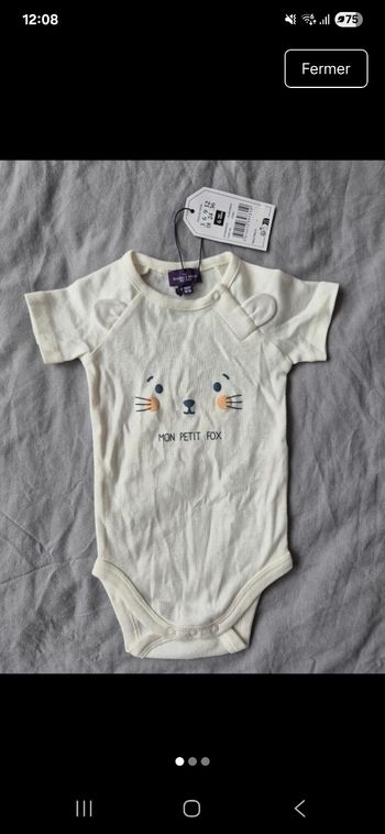 Body manches courtes Sergent Major 6 mois