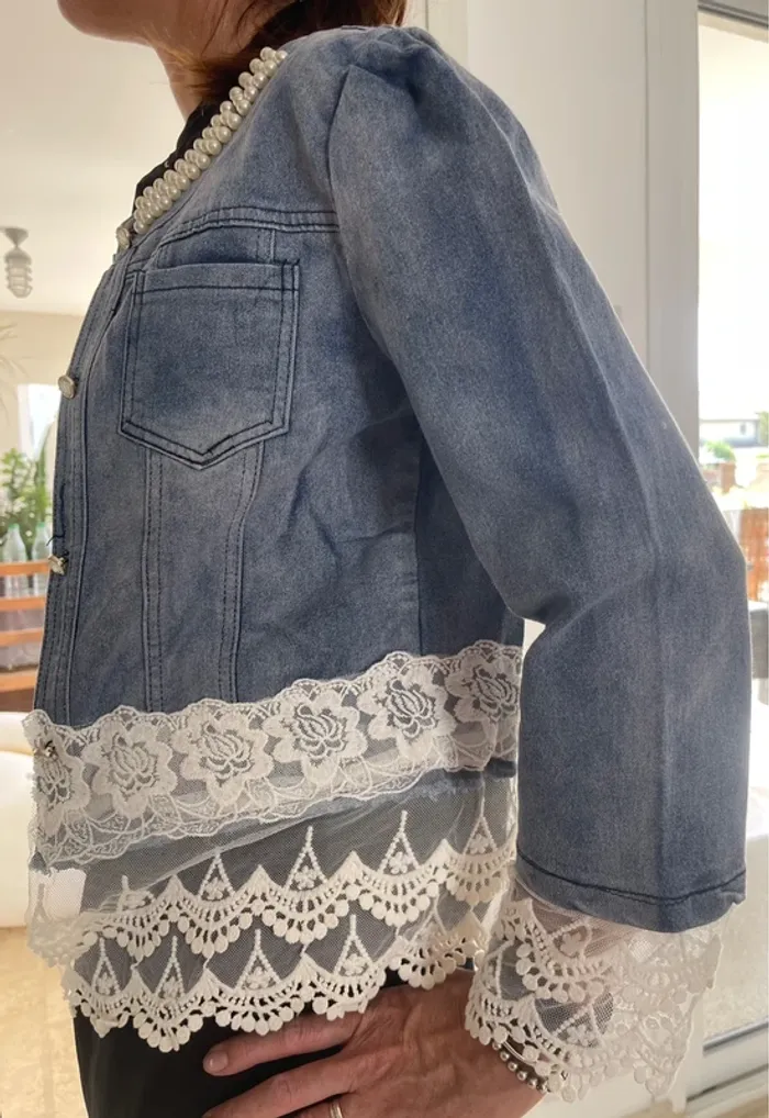 Blouson jean avec dentelles Wutongyu - photo numéro 7
