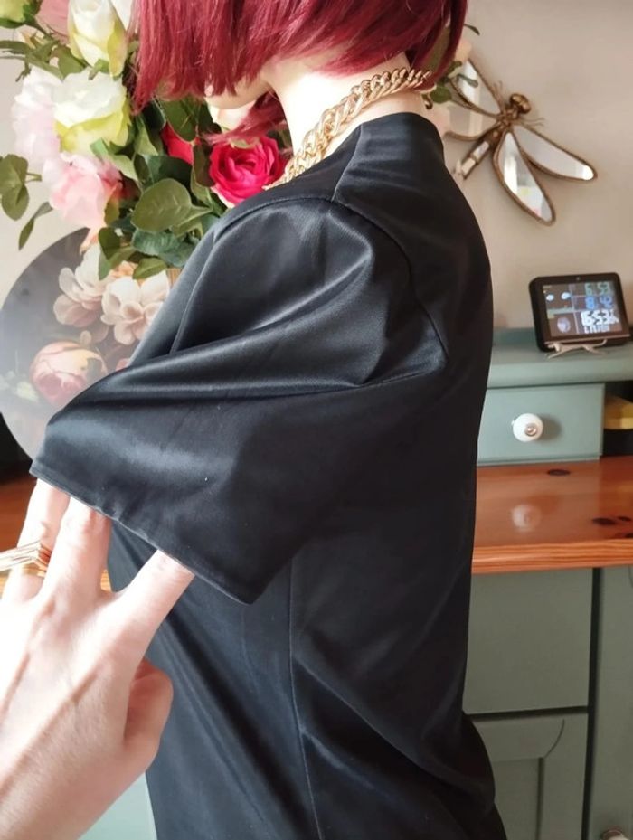 💗Robe Noire Satinée/Irisée Irena Gregori T34/36💗 - photo numéro 7