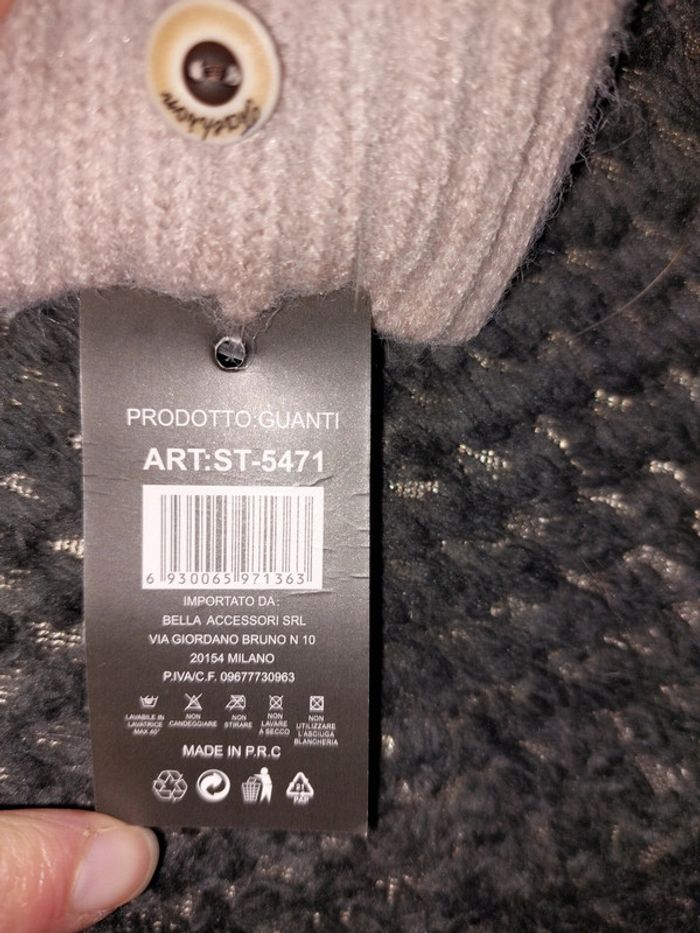 Mitaines/Gants rose/gris T.U Neuf - photo numéro 7