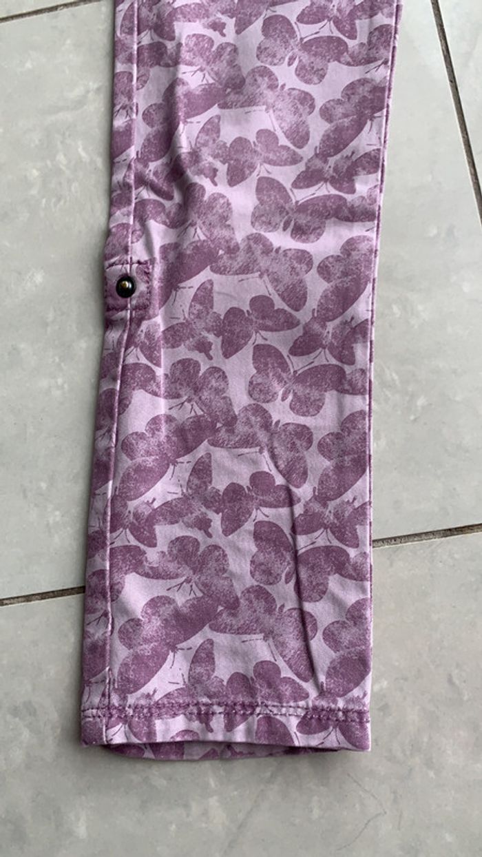 Pantalon toile violet papillons 🦋 8 ans Vertbaudet - photo numéro 5