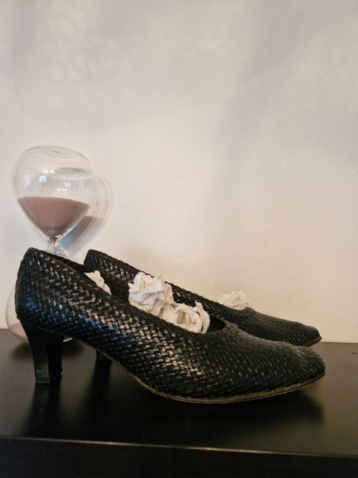 Escarpins tressés noir - photo numéro 3