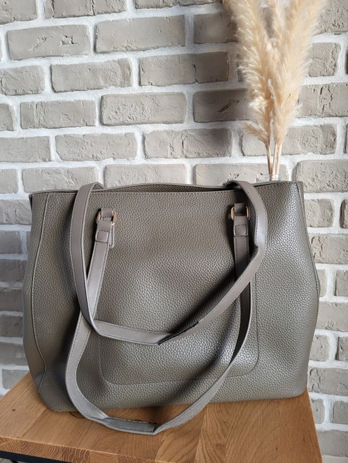 Grand sac cabas Valentino gris taupe Superman - photo numéro 15