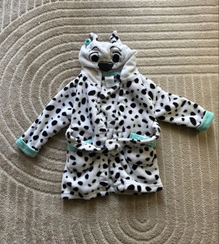 Peignoir à capuche Disney 101 Dalmatiens – Taille 2 ans – Blanc à motifs - photo numéro 3