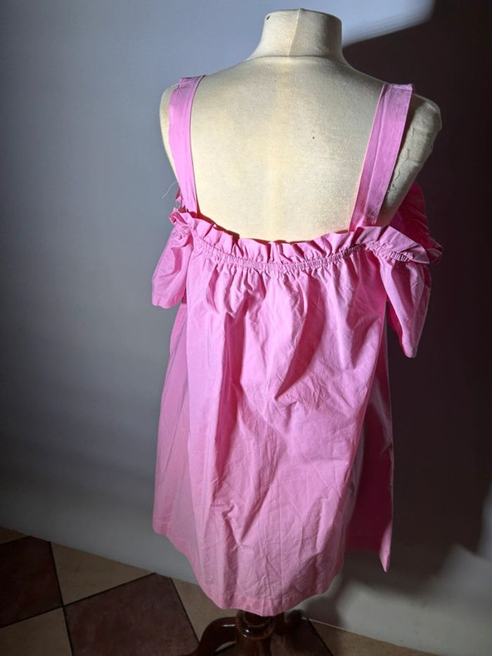 Robe d'été épaules dénudées rose - photo numéro 4