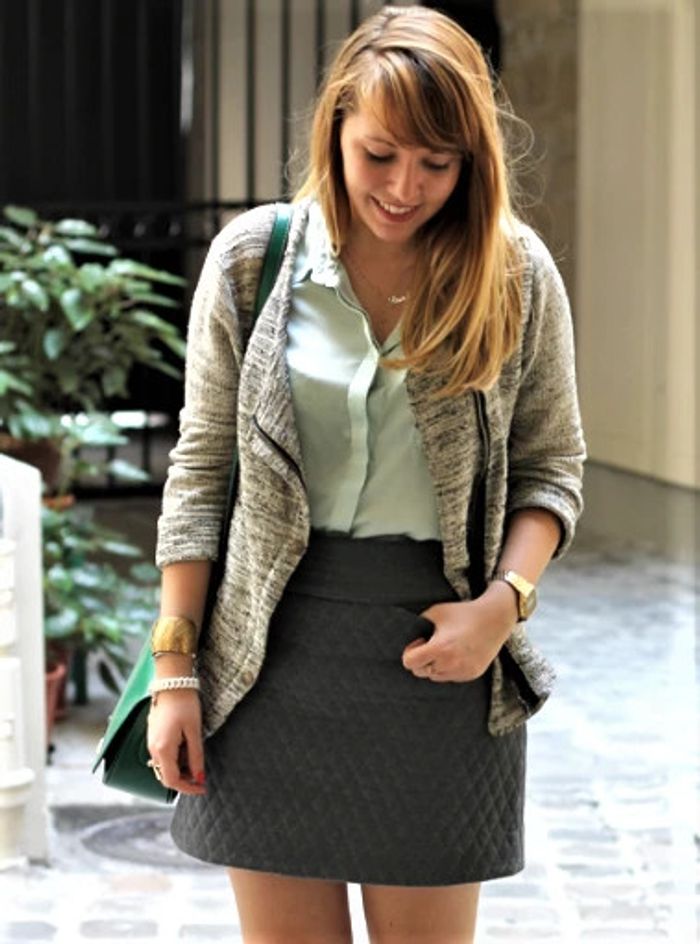 Veste chinée blanche et noire Zara - photo numéro 5