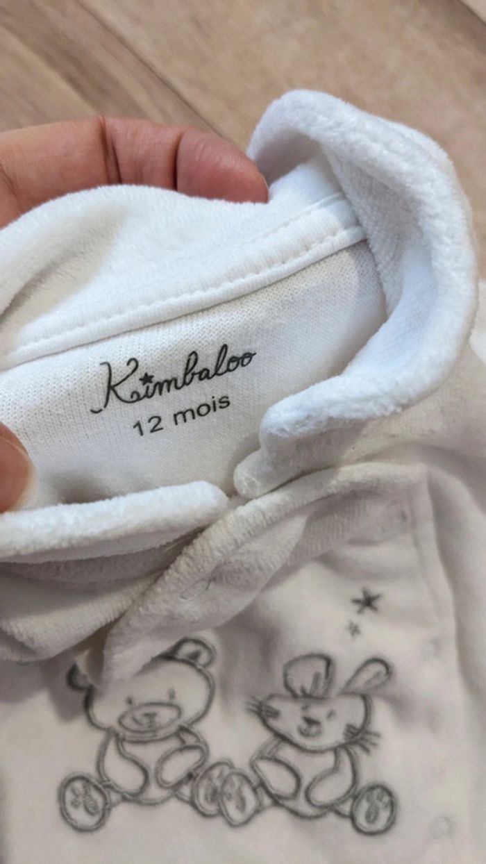 Pyjama Blanc Polaire Kimbaloo 12 Mois - photo numéro 4