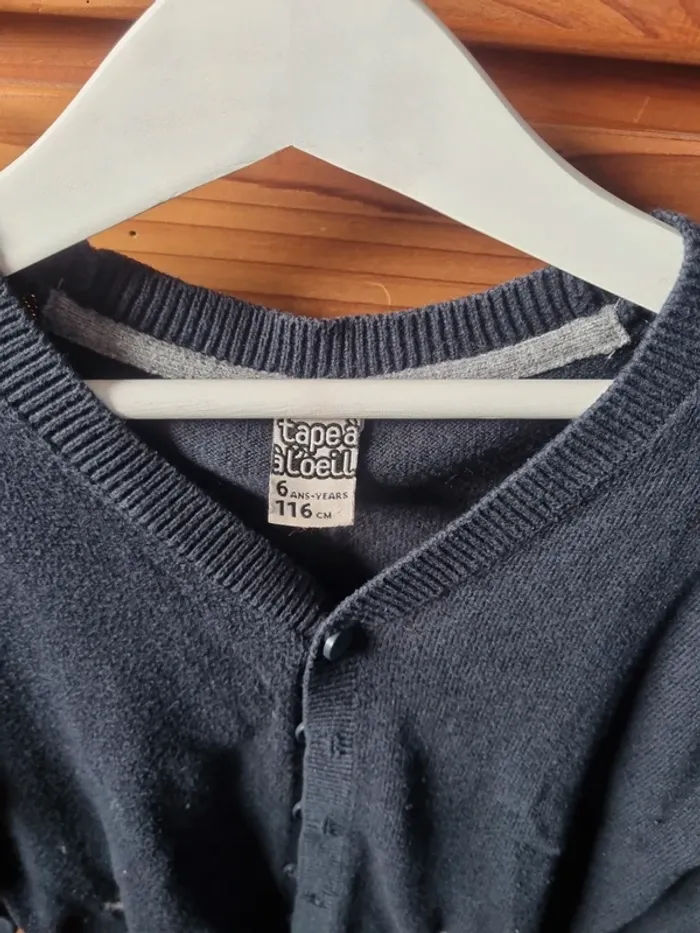 Gilet à boutons bleu marine - photo numéro 2