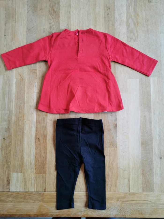 Ensemble tunique ML et legging noir 6 mois - photo numéro 2