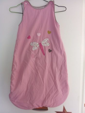 Turbulette, gigoteuse  rose fille Verbaudet de 6 a 24 mois environ, motif ,  rose, blanc , Tog 2 , mi saison, automne, motif libellule, coeur